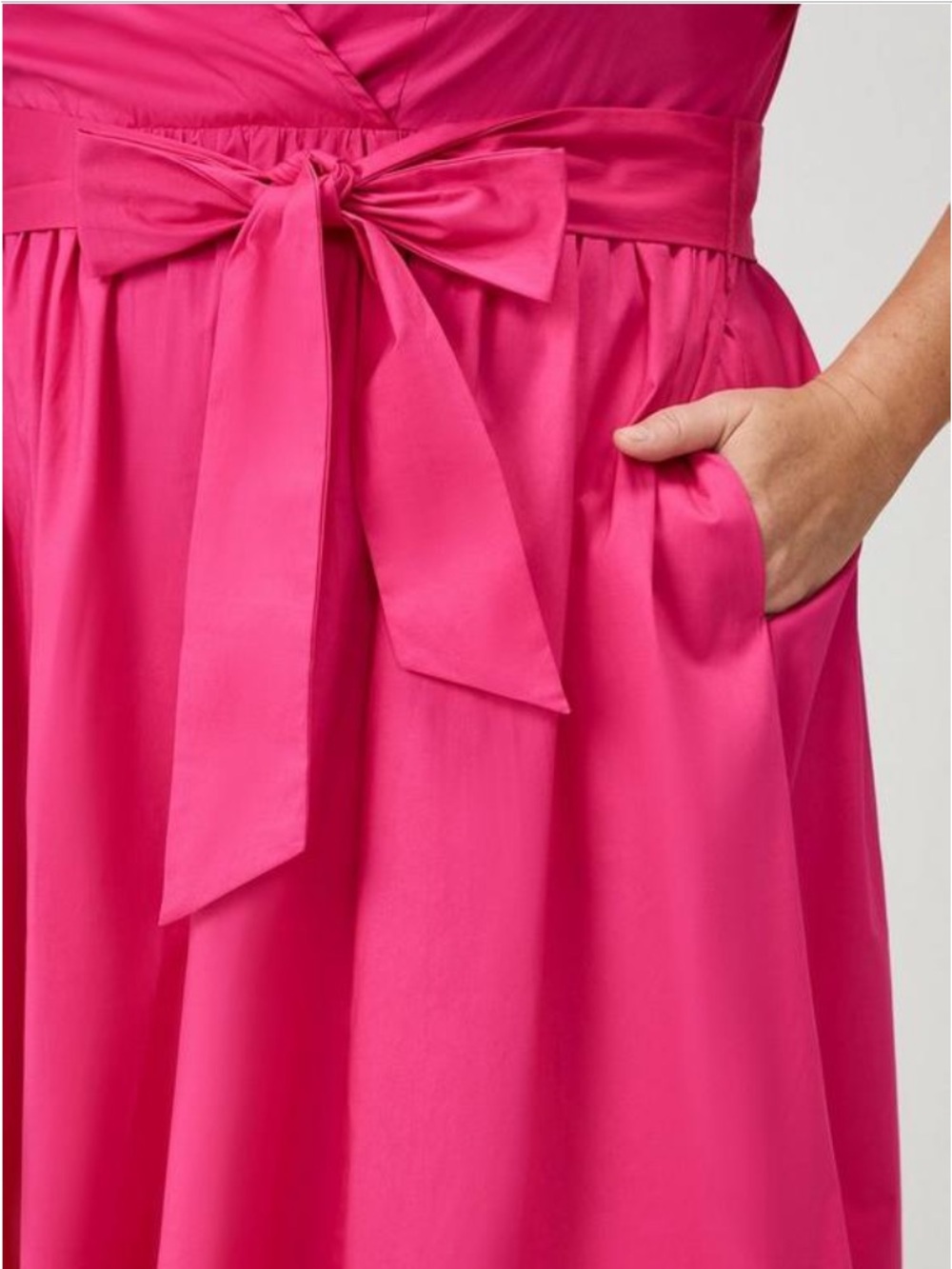 Torrid Cotton Poplin Surplice Midi Dress Size 00/US10 Beetroot Purple (Pink) NWT - Picture 4 of 16
